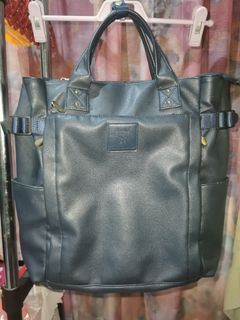 Pre-loved Anello Leather 10-Pocket 2 Way Tote Backpack Rucksack