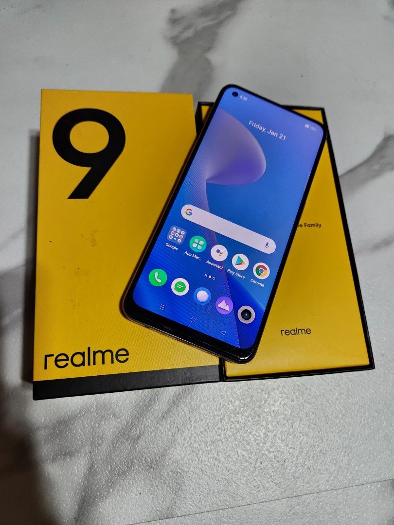 Realme 9 128gb ' 6g ram (Category: Realme) located in San Juan City. Submitted by tanexsulla42 (Listing ID 1298383404, Image 2). Description: We accept trade in Credit card / Home Credit Shipping Meet ups / Delivery Fb page: Ashley & Lyn.