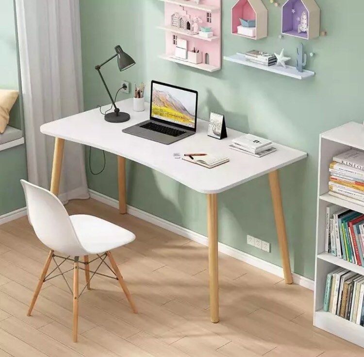Scandi Study Table (Category: Tables & Sets) located in Manila. Submitted by zainabonlineshop (Listing ID 1298303006, Image 3). Description: Scandinavian Table (Chair Not Included) Product material: Density board, Solid wood Product dimensions: 80*40*74cm ✅ Table surface made of high-quality natural wood coated for scratch resistance ✅ Table legs made of natural pine wood have good bearing capacity ✅ Temperature Resistance ✅Easy to assemble and m