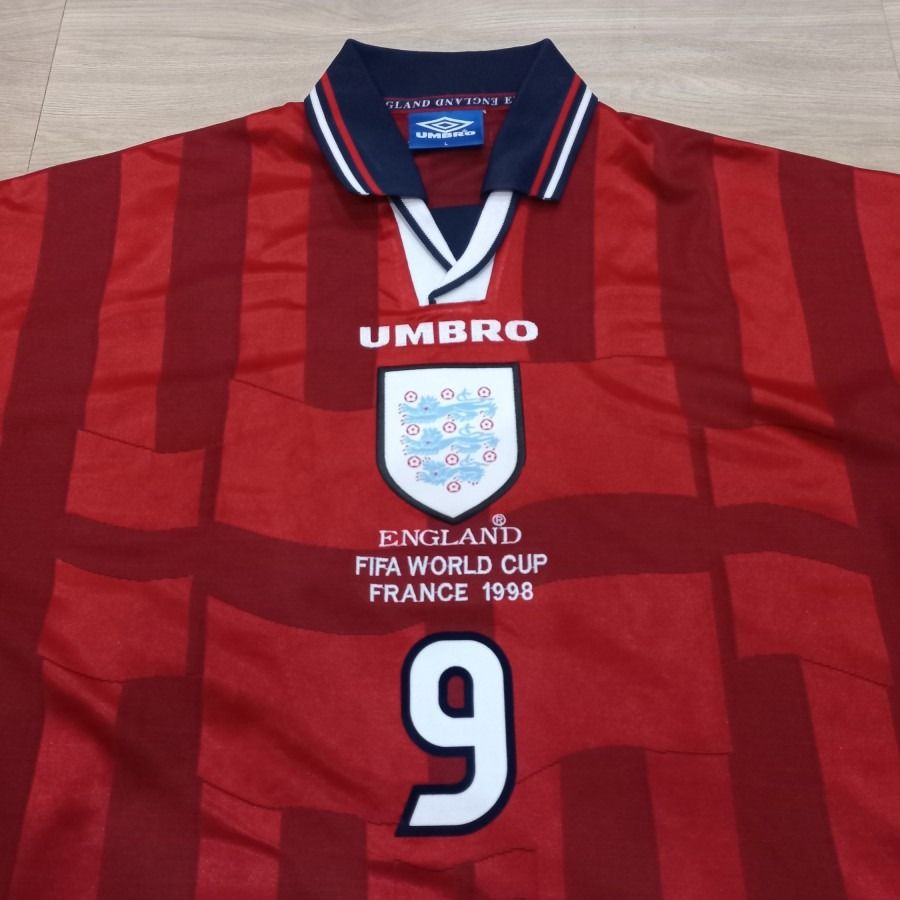 Shearer #9 England Away Jersey World Cup 1998 WC Original Umbro