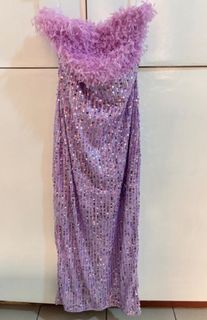 Shein purple sequin long dress