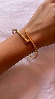 Stainless Steel Gold Nail Bangle Bracelet