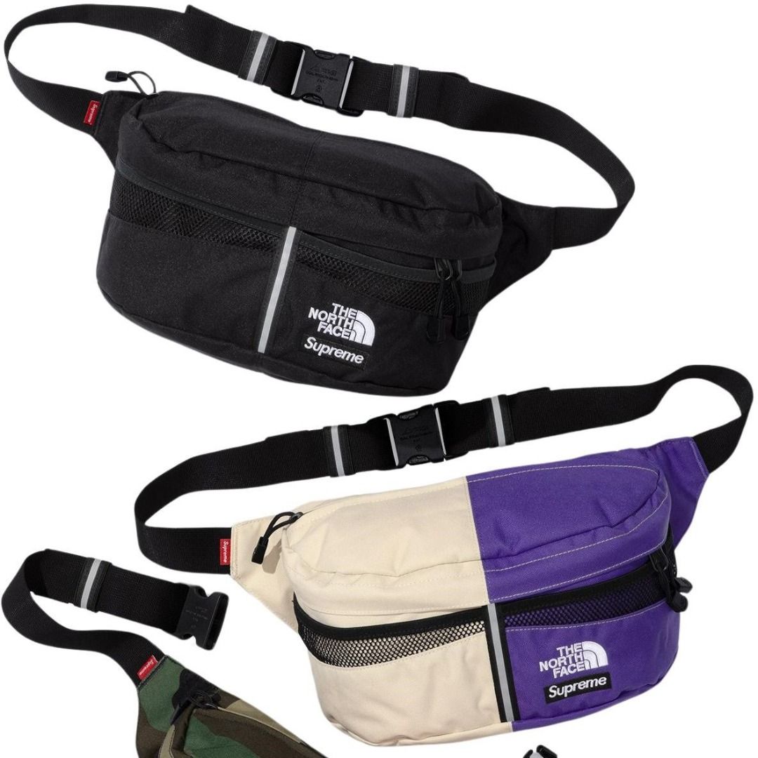 Supreme x The North Face Split Waistbag Sling Bag Black Purple