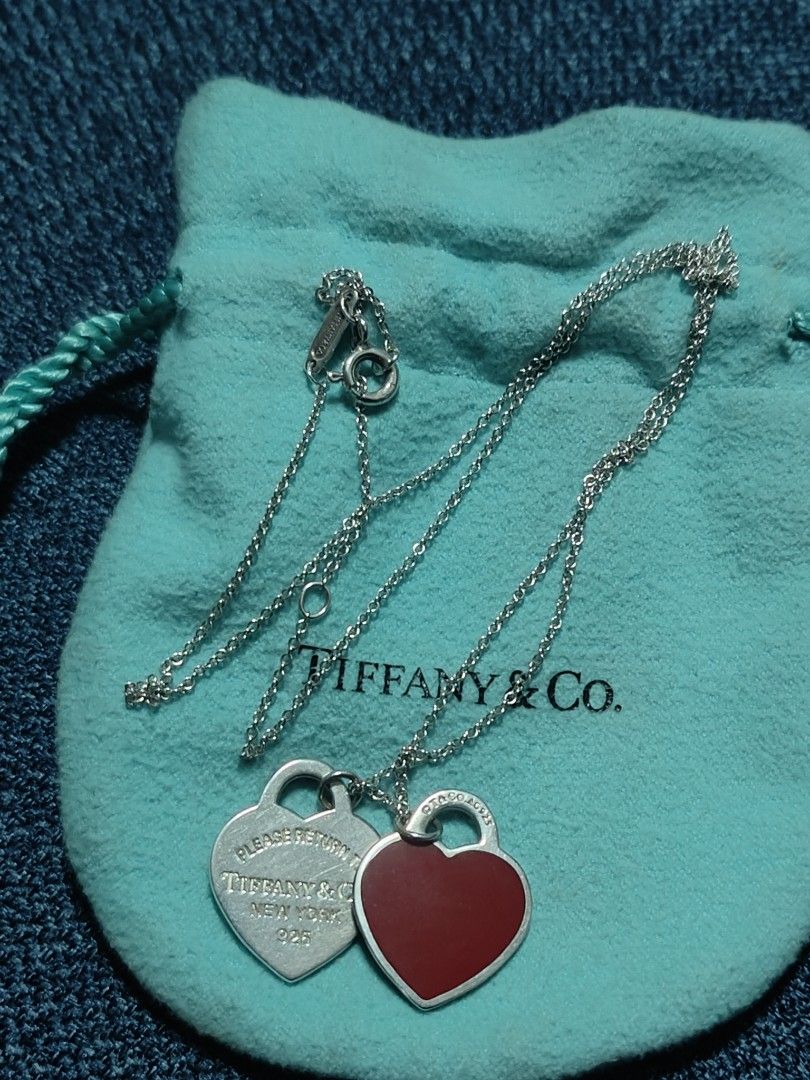 Tiffany and co red heart necklace discount