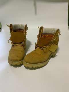 Timberland Boots Wheat White Yellow Suade Leather Lace