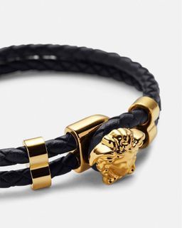 Versace La Medusa Leather Bracelet
