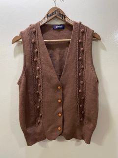 Vintage Jasmi Silk Wool Choco Vest