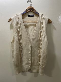 Vintage Jasmi Silk Wool Cream Vest