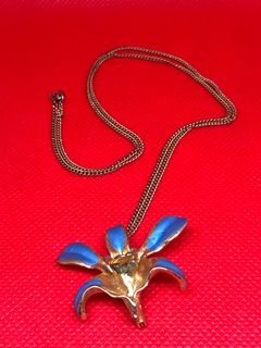  Flower Brooch Pendant  Necklace