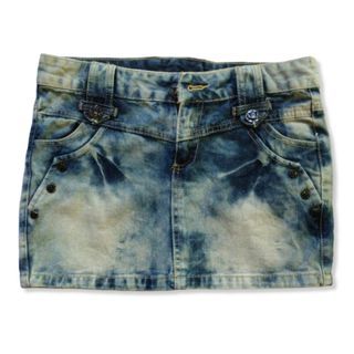 vintage studded denim mini skirt w thick belt loops y2k mcbling trashy