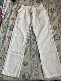 White / Cream Wide Leg pants W27-28 L41 Soft denim