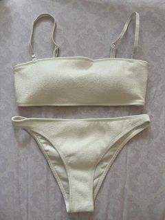 white bandeau bikini set