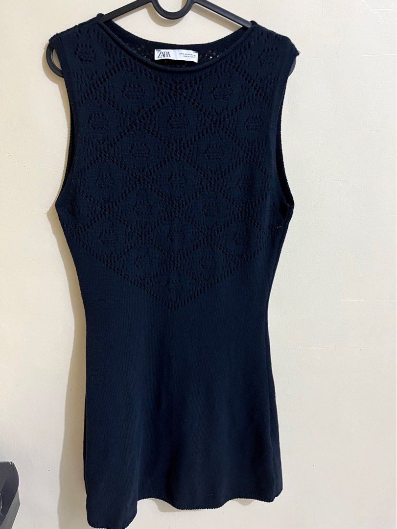 ZARA POINTELLE KNIT MINI DRESS  MEDIUM, Women's Fashion, Dresses & Sets,  Dresses on Carousell