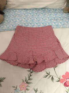 Zara red gingham shorts
