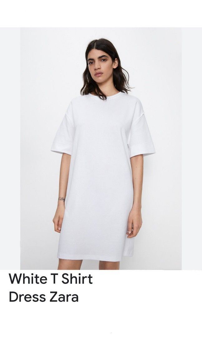 ZARA White T Shirt Dress