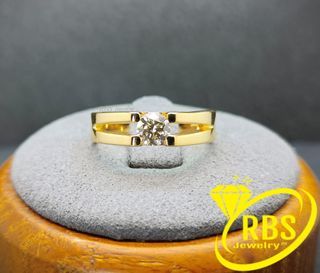 14k Minimalist Mens Diamond Ring