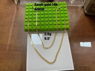 18K Saudi Gold Anklet