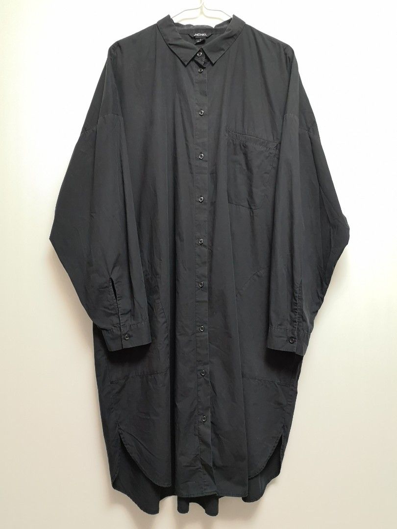 Monki black shirt dress clearance