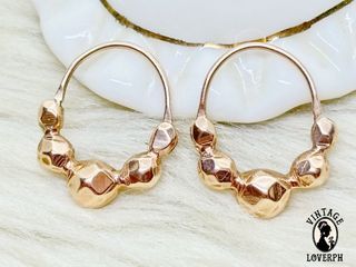 ❤️❤️❤️ Vintage 10karat Solid Rose Gold Creolla Gold Nuggets Ladies Earrings