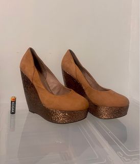 ALdo wedge glitter heels sz 37