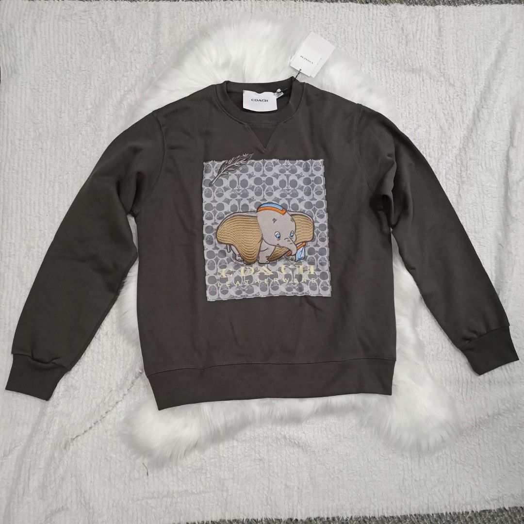 再入荷のおすすめ最新情報 Cotton COACH AUTHENTIC X Men's Sweat, Crew Dumbo Disney トップス