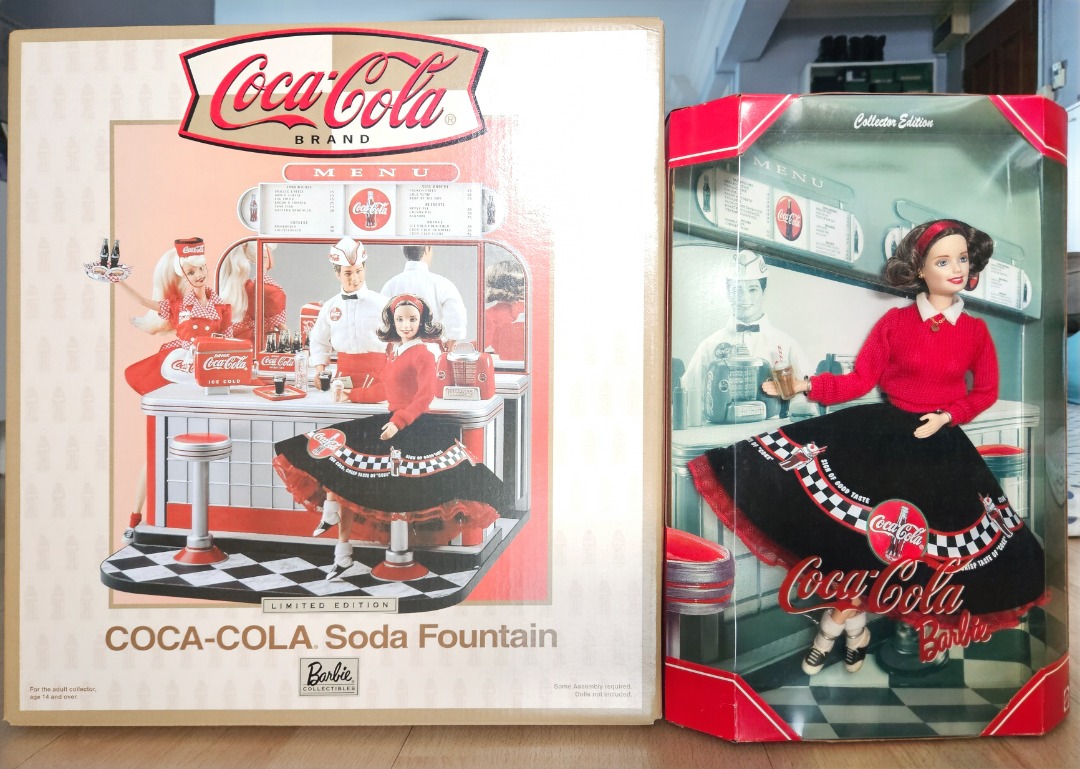 Barbie Coca-cola Soda Fountain set and Barbie Coca-cola Collector