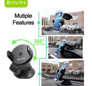 BAVIN AL599 360 Degree Rotation Car Mount Phone Holder Stand w/ Multi Angle Sticky Gel Pad for Dashb