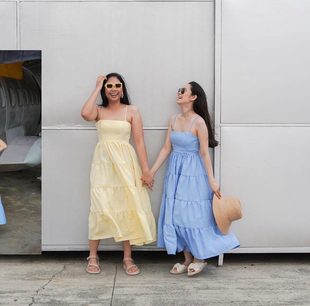 Blue Summer Tiered Dress (Category: Dresses) located in San Fernando. Submitted by celinad4 (Listing ID 1298493556, Image 3). Description: Blue Summer Dress with back tie from Ode to Joe. Only worn once and still looks good as new. Photos are from Ode to Joe IG.