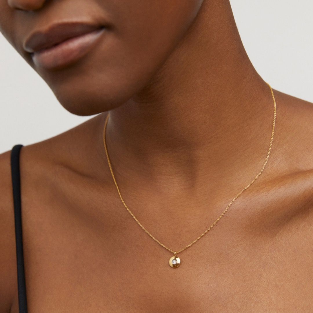 BNIB Monica Vinader April Birthstone 18k Gold Vermeil Lab Grown Diamond Necklace Adjustable 41 46cm Women s Fashion Jewelry Organisers Necklaces on Carousell
