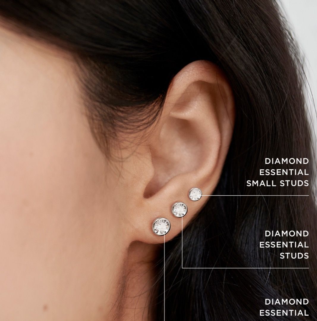 BNIB Monica Vinader Round sterling sliver 0.05Ct Diamond Essential Small Stud Earrings Women s Fashion Jewelry Organisers Earrings on Carousell