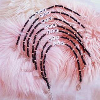 BTS Inspiree Black Beads Bracelet