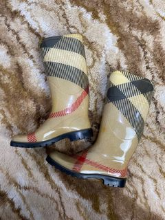 Burberry Plaid Rubber Rain Boots