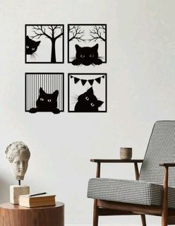Cat Metal Wall Art ( price posted is per piece)