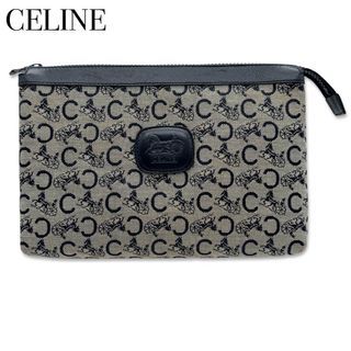 Celine Canvas Clutch Second Bag Multi Pouch Accessory Case Gray