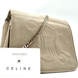 CELINE Triomphe Embroidery Embossed Chain Shoulder Bag