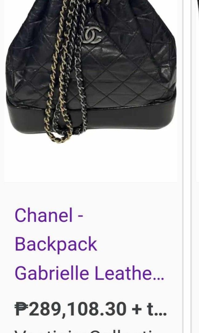 Chanel back pack mini to small (Category: Luxury Bags & Wallets) located in Tagum. Submitted by luxbagelyas (Listing ID 1298494404, Image 2). Description: mini to small maganda to issue :replace,cc with sign of use Good condition.