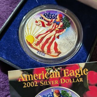 Colored  Walking Dollar Silver Coin