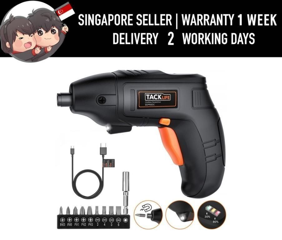 Cordless Electric Screwdriver 4V Max Cordless Screwdriver Rechargeable TACKLIFE SDP60DC 3.6VDC 200RPM 1500mAh 12845 Furniture Home Living Home Improvement Organisation Home Improvement Tools Accessori...