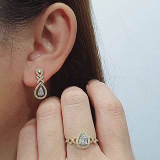 diamond ring earring Tw645-8 14k 4.91g 0.574tcw