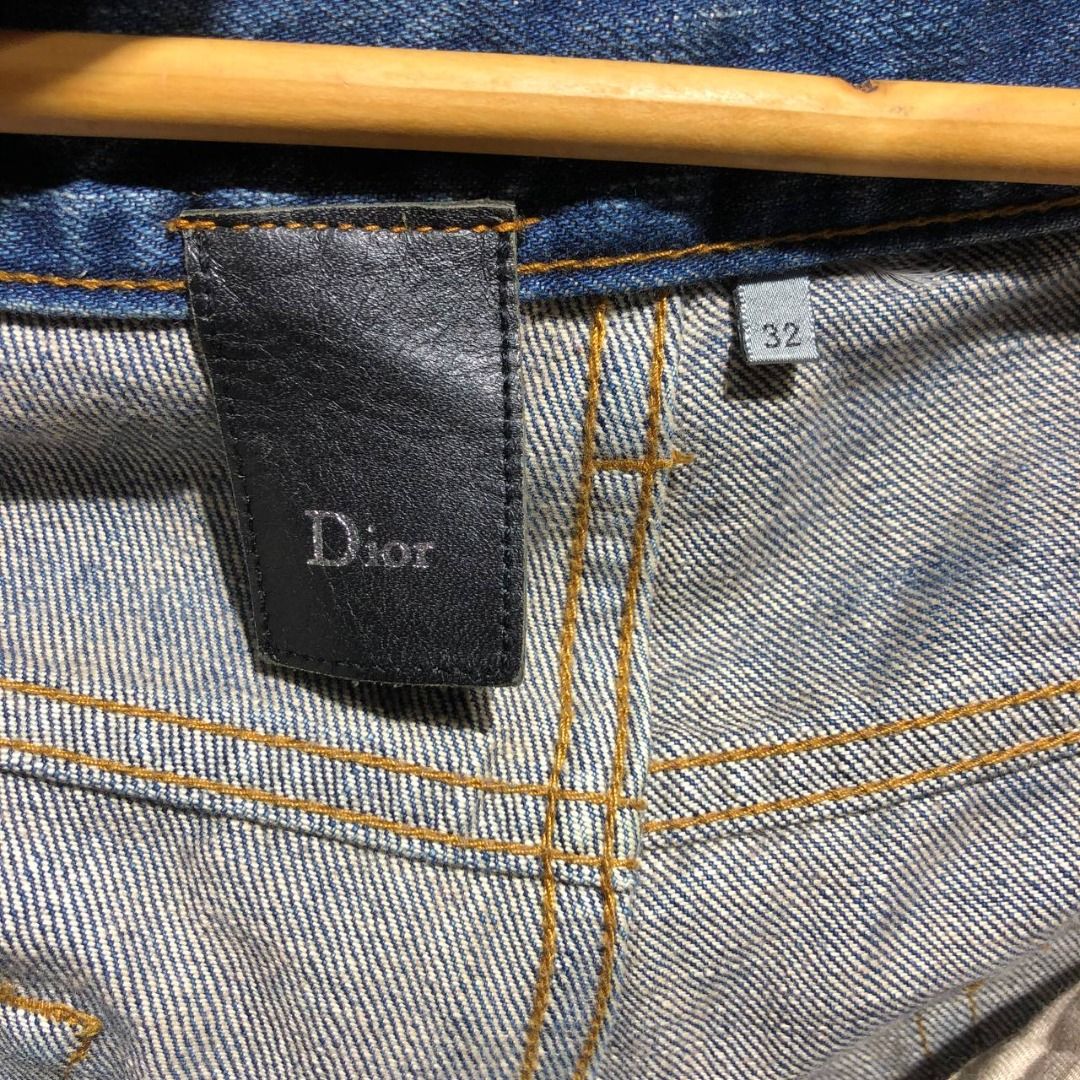 Dior Homme Tattered Denim pants (Category: Luxury Apparel) located in Quezon City. Submitted by johnpaulperezzz (Listing ID 1298521283, Image 3). Description: NAME: Dior Homme Tattered Denim pants COLOR: denim SIZE: 32 FIT: 33 Dimension: Waist: 16-17 Inseam: 30 Front Rise: 10 Thigh: 9 Knee: 8 Leg Opening: 6 CONDITION: 9/10 ISSUE: -none PRICE: 9k .