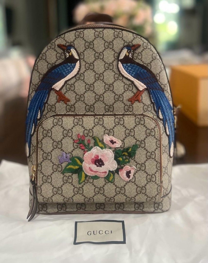 Fast Sale Preloved Gucci Backpack Garden Souvenir Birds And Flower 2020 With booklet and dustbag Nett Exclude ongkir 2