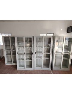 FILING CABINET GLASS • 95W x 40D x 185H cm • OFFWHITE • OFFICE CABINET • OFFICE FURNITURE • B.77