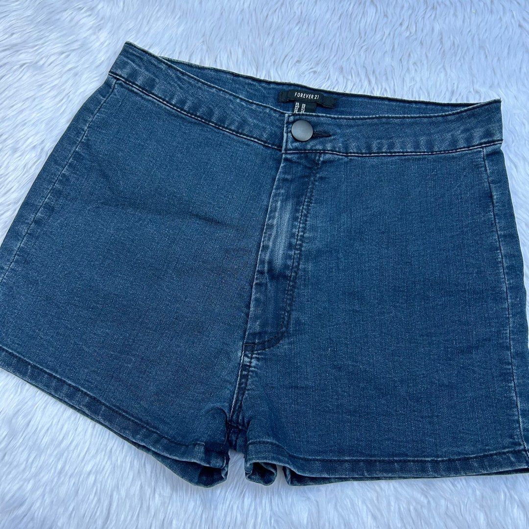 Forever 21 Denim HW Shorts (Category: Shorts) located in Imus. Submitted by _luxclassix (Listing ID 1298548826, Image 2). Description: Size: 29 Stretch fabric MOP: Gcash & BDO Shipping via: J&T Express starts at 75 Lalamove .