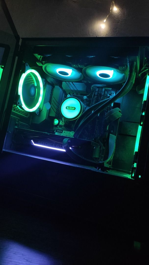 Gaming/Editing Desktop PC (Category: Desktops) located in Batangas. Submitted by johnderekp84926 (Listing ID 1298608687, Image 2). Description: Please read! ‎‎ Gaming/Editing Desktop PC (No parts out) (Sold as package) ‎‎ Specs: Cpu: Ryzen 5 3600 @3.6Ghz-4.2Ghz (6 Cores, 12 Threads) Gpu: Palit geforce 1660 super 6gb (dual fan) MoBo: Asus tuf b450m m-atx Ram: 16gb 3600mhz T-force Ssd: 500gb Kingston m.2 nvme Hdd: 2tb Seagate Barracuda Cpu Cooler: 