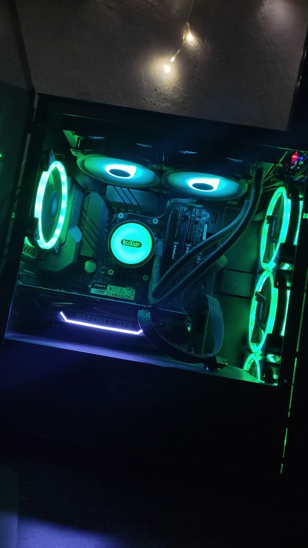 Gaming/Editing Desktop PC (Category: Desktops) located in Batangas. Submitted by johnderekp84926 (Listing ID 1298608687, Image 3). Description: Please read! ‎‎ Gaming/Editing Desktop PC (No parts out) (Sold as package) ‎‎ Specs: Cpu: Ryzen 5 3600 @3.6Ghz-4.2Ghz (6 Cores, 12 Threads) Gpu: Palit geforce 1660 super 6gb (dual fan) MoBo: Asus tuf b450m m-atx Ram: 16gb 3600mhz T-force Ssd: 500gb Kingston m.2 nvme Hdd: 2tb Seagate Barracuda Cpu Cooler: 