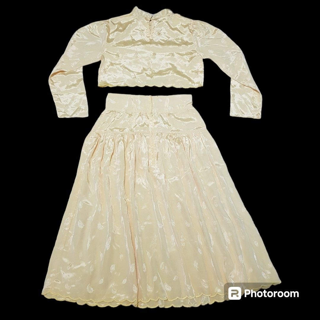 Golden yellow blouse skirt coordinate cocktail dress Women s Fashion Dresses Sets Evening dresses gowns on Carousell