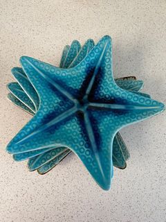 Gourdo’s 8” Starfish Dish - Set of 4, Blue