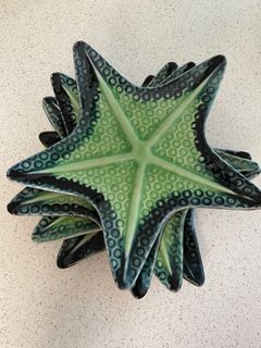 Gourdo’s 8” Starfish Dish - Set of 4, Green