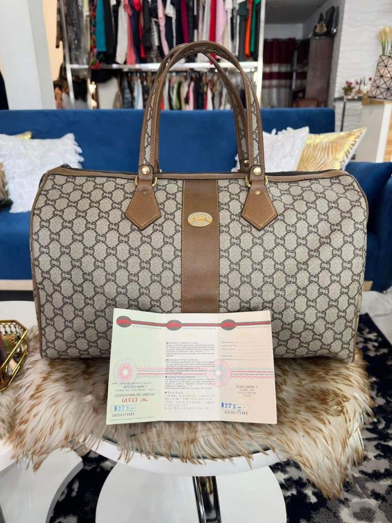 💯Gucci Travel bag 45cm (Category: Luxury Bags & Wallets) located in General Santos City (Dadiangas). Submitted by braverabbit.67 (Listing ID 1298608063, Image 1). Description: ORig💯✅ Gucci Travel Bag Rank Ab w/Orig DuStbag 📌𝗦𝘂𝗿𝗲 𝗯𝘂𝘆𝗲𝗿 𝗺𝗮𝘆 𝗿𝗲𝗾𝘂𝗲𝗦𝘁 𝗺𝗼𝗿𝗲 𝗱𝗲𝘁𝗮𝗶𝗹𝗲𝗱 𝗽𝗶𝗰𝗦📸📸.