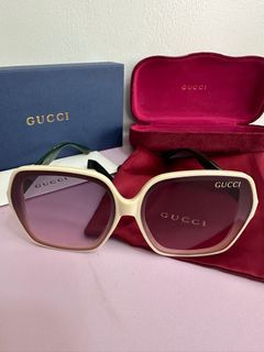 Gucci White Oversized Sunglasses